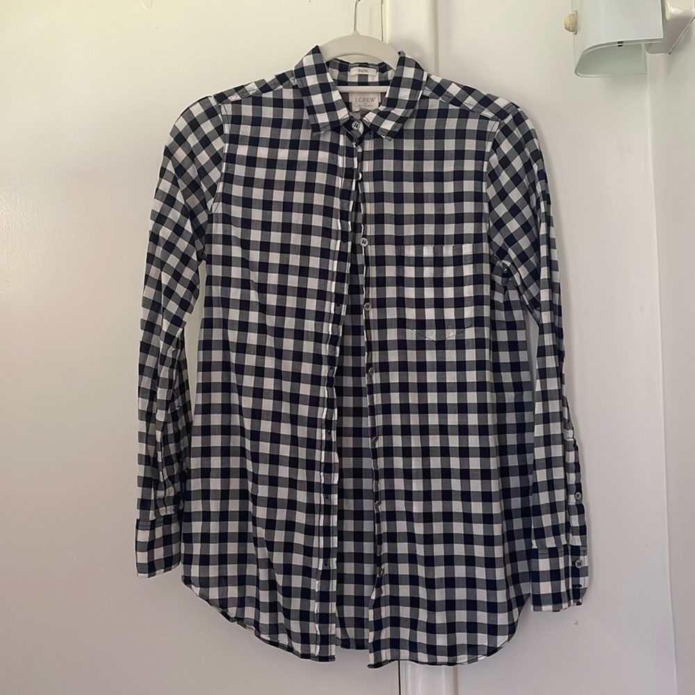 J Crew Gingham Button-Down
